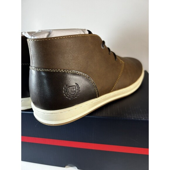 NEW! Men\'s Chaps Chukka Ankle Boots Lug Sole Brown Memory Foam US Size 10